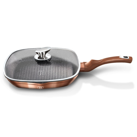 PATELNIA GRANITOWA GRILL 28CM BERLINGER HAUS METALLIC LINE ROSE GOLD BH-1610-N