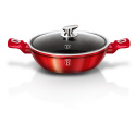 WOK GARNEK GRANITOWY 32CM 4.9L BERLINGER HAUS METALLIC LINE BURGUNDY BH-1264-N