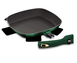 PATELNIA GRANITOWA GRILL Z ODPINANĄ RĄCZKĄ 28CM BERLINGER HAUS EMERALD BH-6089