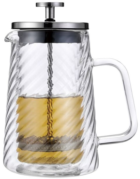 ZAPARZACZ DO KAWY HERBATY SZKLANY 1000ML FRENCH PRESS KLAUSBERG KB-7764 SREBRNY