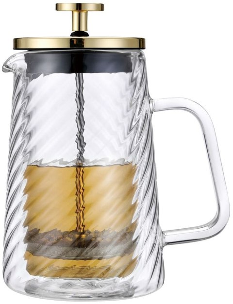 ZAPARZACZ DO KAWY HERBATY SZKLANY 1000ML FRENCH PRESS KLAUSBERG KB-7767 ZŁOTY