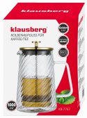 ZAPARZACZ DO KAWY HERBATY SZKLANY 1000ML FRENCH PRESS KLAUSBERG KB-7767 ZŁOTY