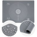 Stolnica do ciasta silikonowa szara mata kuchenna gruba duża 65x45cm XXL VILDE 259001